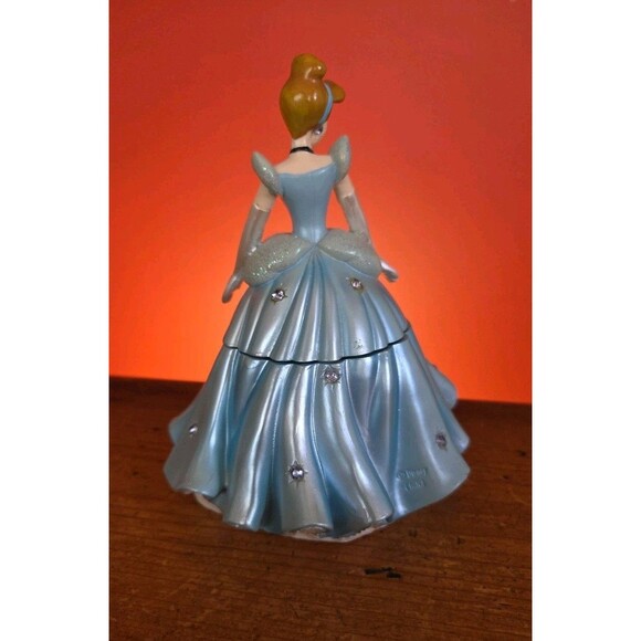Vintage Disney Princess Cinderella Figurine Rhinestone Trinket Box F.A.B NY - Picture 4 of 14